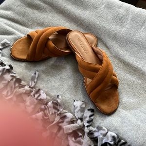 Madewell Skyler Suede Puffy Strap Sandals 7.5
